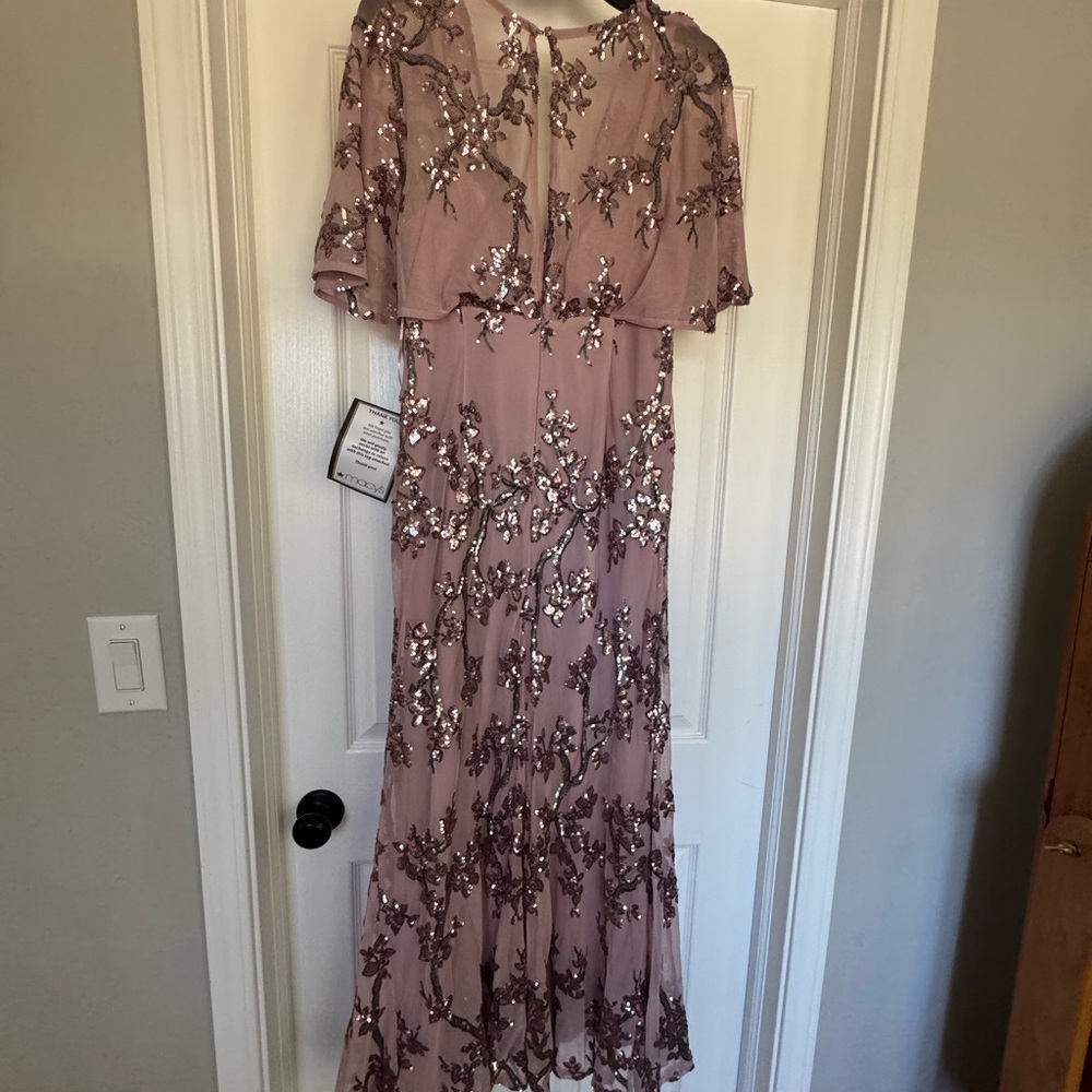 R&M Richards Mauve Floral Maxi Dress - Picture 2 of 5